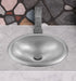 Hand Hammered Aluminum 17 inch Oval Drop In Bathroom Sink - Nickel